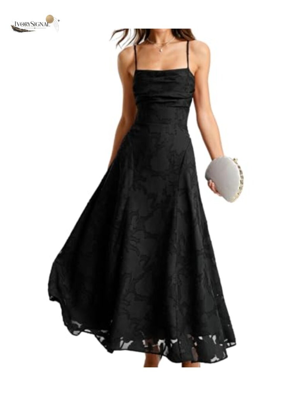 RIHOAS Women's A-Line Backless Maxi Dress Square Neck Sleeveless Formal